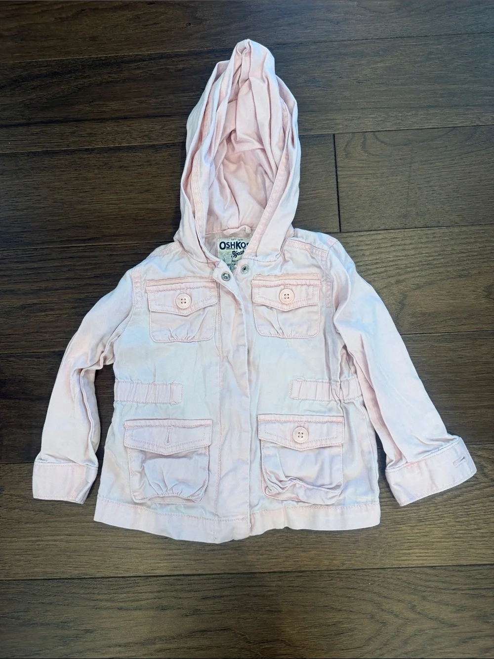 OshKosh B'gosh Pale Pink Hooded Girls Spring Jacket Size 2T - C11-612